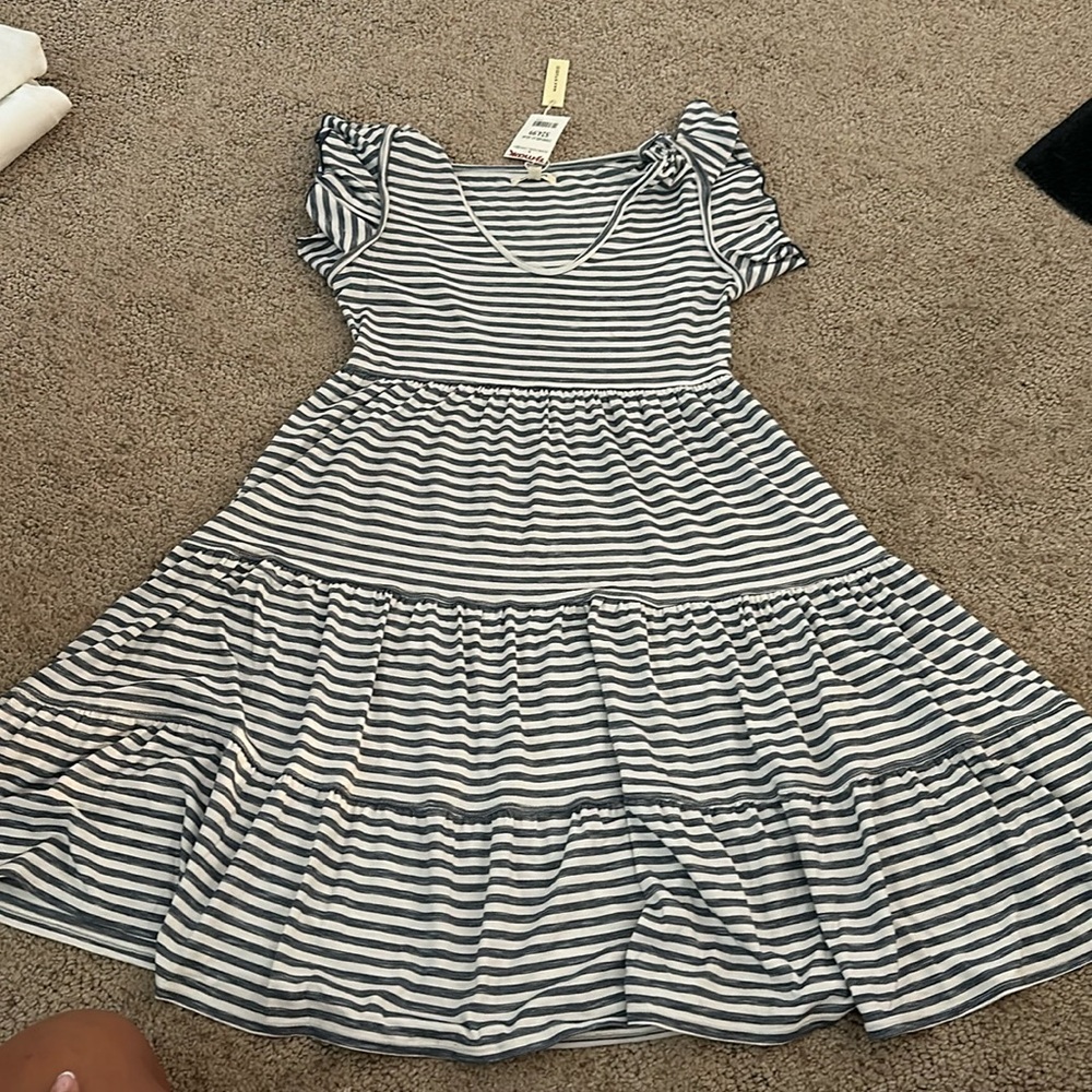 Striped Blue and White Dress